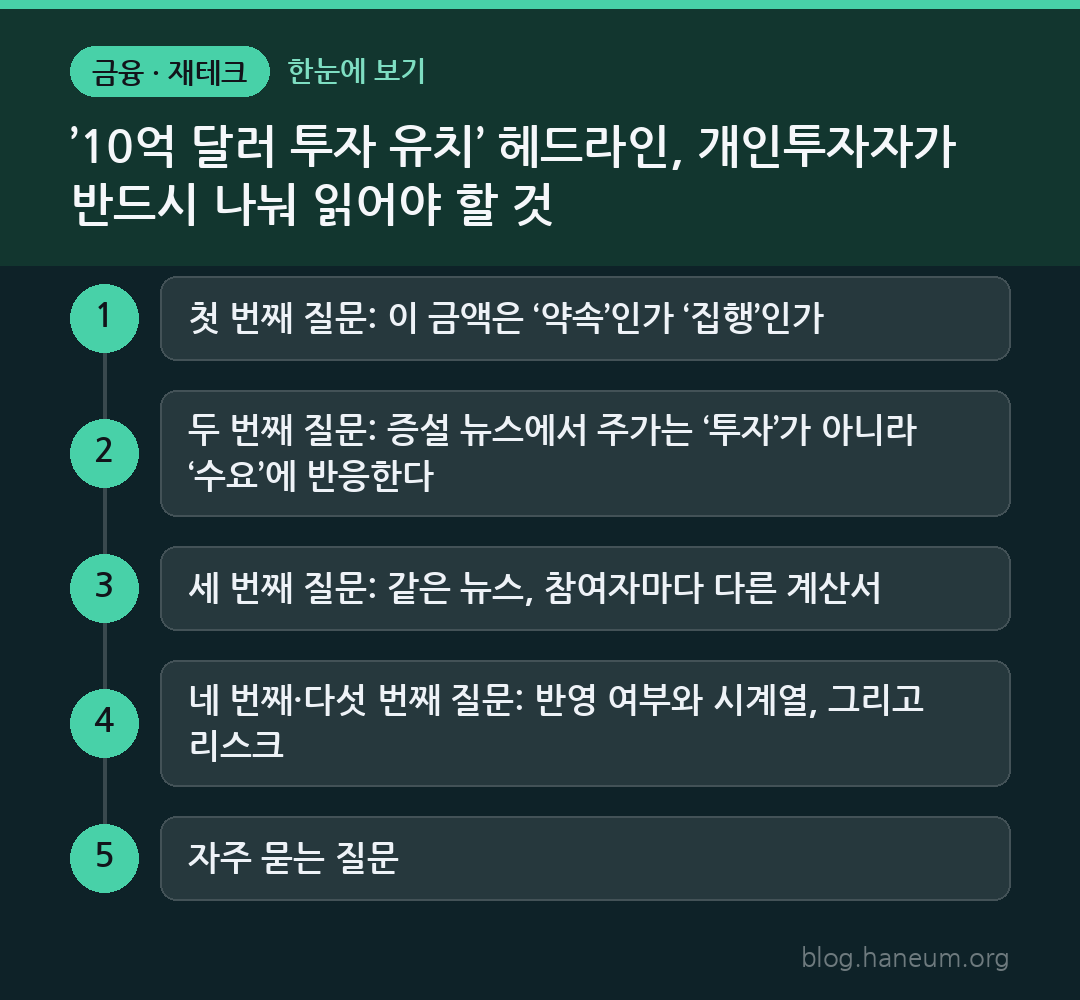 ’10억 달러 투자 유치’ 헤드라인, 개인투자자가 반드시 나눠 읽어야 할 것 한눈에 보기